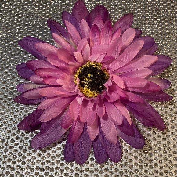 New! Set of 2 Purple Flower Clip (Hair-Hat) Extra Large 6 inches - Picture 4 of 12